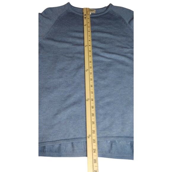 Norm Thompson Women's Periwinkle Blue Open Knit Sweater M Pullover 3/4 Sleeve - Picture 5 of 8